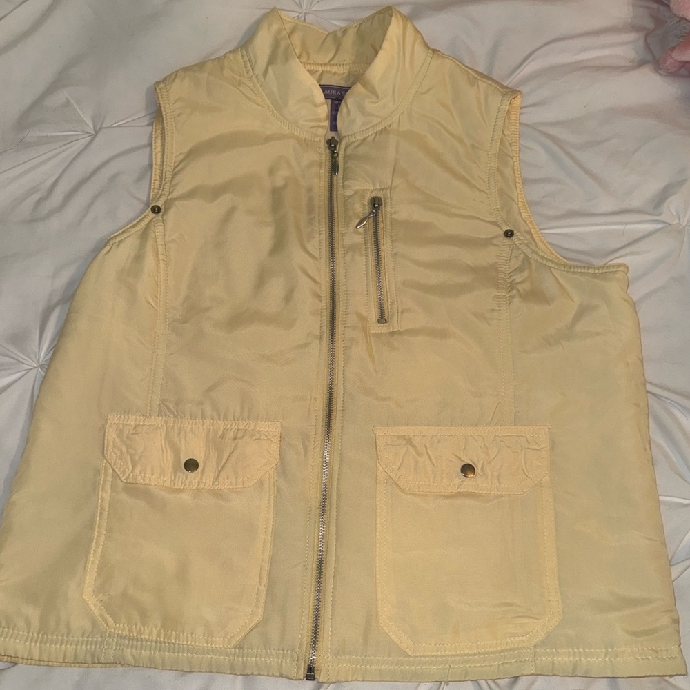 laura scott pale yellow vest